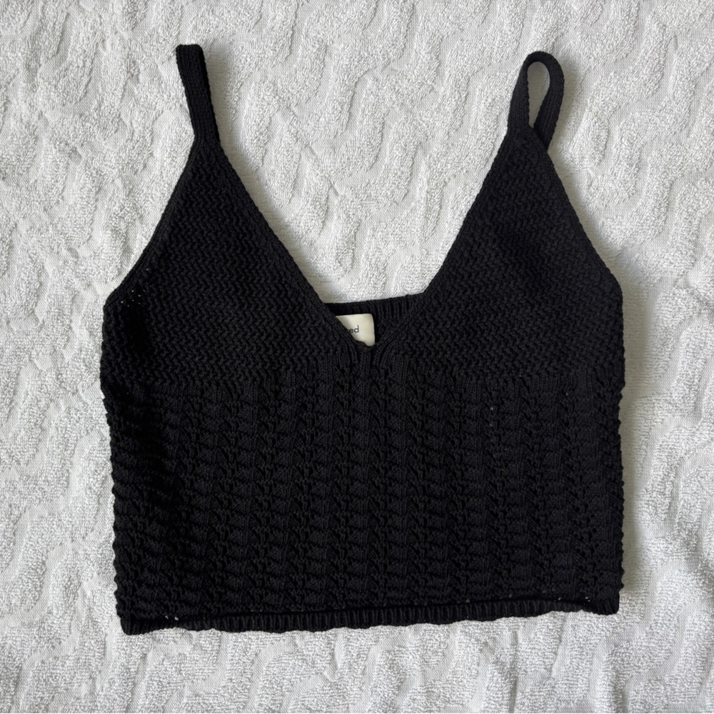Aritzia Black Knit Crop Top